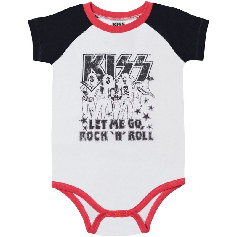 KISS Baby Sleep N' Play Coverall Bodysuit Shorts and Bib 4 Piece Outfit Set Newborn to Infant, 3 of 8