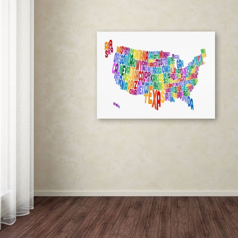 22&#34; x 32&#34; USA States Text Map 3 by Michael Tompsett - Trademark Fine Art, 4 of 6