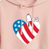 Women's - Peanuts - Snoopy On Flag Heart Cropped Graphic Hoodie - 2 of 4