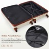 3 Pieces Spinner Wheels Luggage Set, 20-inch With USB Port, Expandable 24" And 28", 360-degree Rotating Wheels Suitcase With Cup Holder, Side Hooks - image 2 of 4