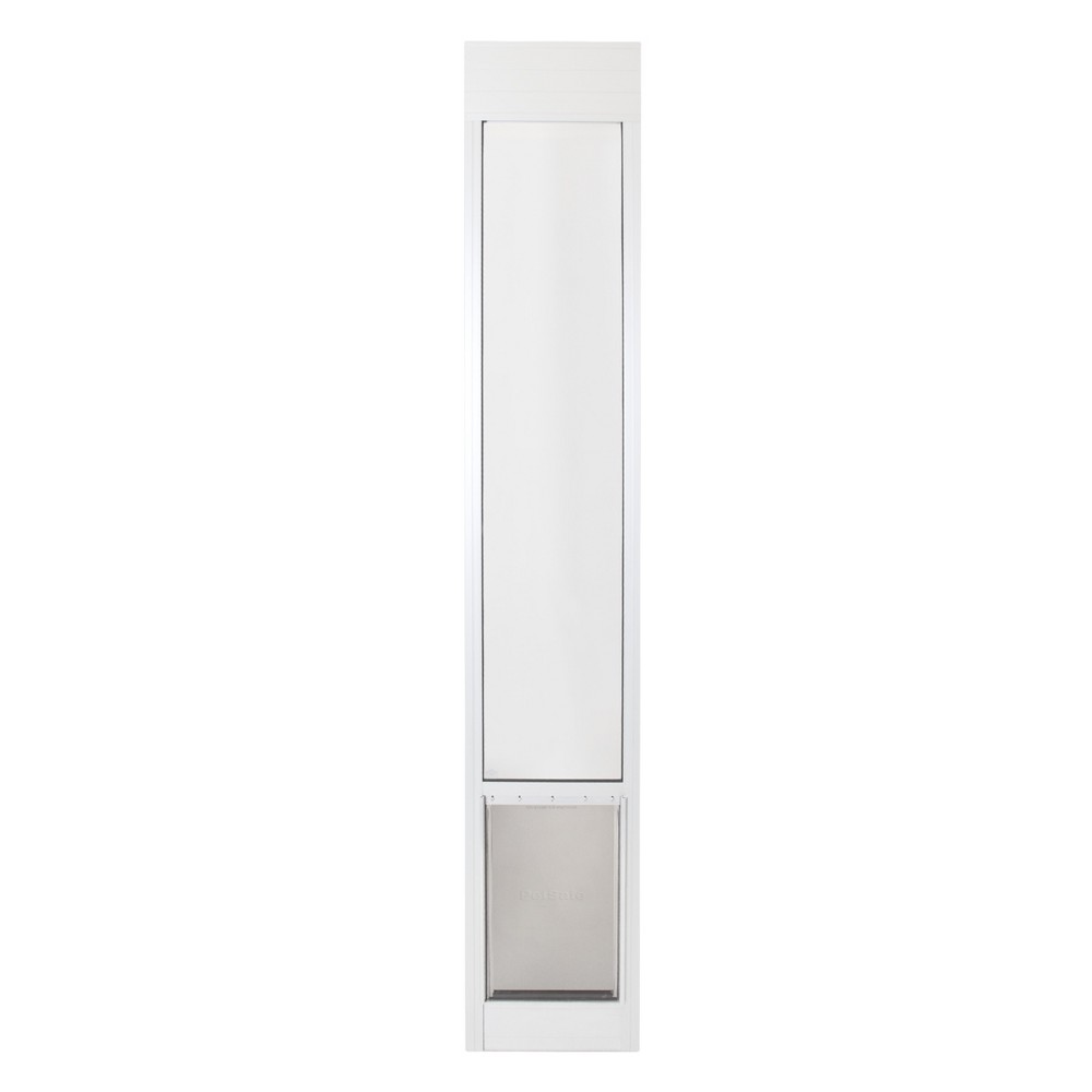 Condition photo showing New/Like New for petsafe freedom dog and cat aluminum patio panel - medium - white: door mounted, weather-resistant, adjustable