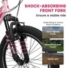 NAYSAYE Bicycles 20 Inch Kids Bicycle 7 Speed with Shock Absorbing Fork and V Brakes for Outdoor Adventures, Pink, 55.9"*21.2"*31.5" - 4 of 4
