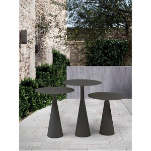 HomeStock Ireland Indoor/Outdoor Medium Side Table, Grey Aluminum with Powder-Coated Finish - 1 of 4