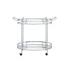 37" Jinx Clear Glass Serving Cart Chrome Finish - Acme Furniture: 2-Tier, Metal Frame, Casters/Wheels - 2 of 3