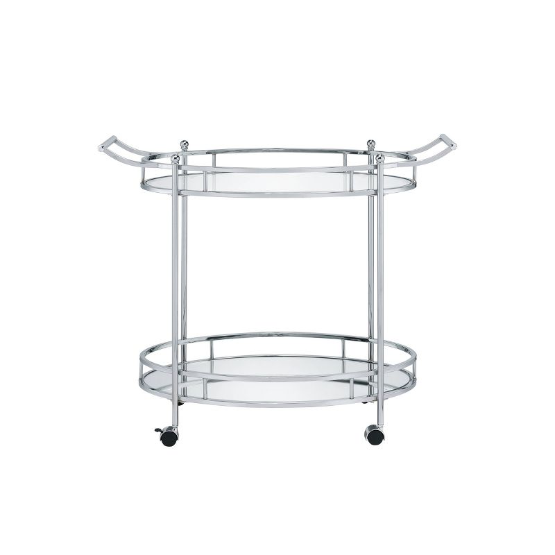 37&#34; Jinx Clear Glass Serving Cart Chrome Finish - Acme Furniture, 3 of 5