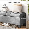 GlasFlength Ottomans and Benches Ottoman Bench Upholstered End of Bed Bench Button Tufted Storage Bench Simple for Living Room, Gray, - 4 of 4