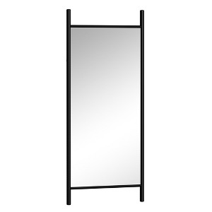 HomeRoots 71" Black Wood Leaning Ladder Framed Full Length Mirror - 1 of 4