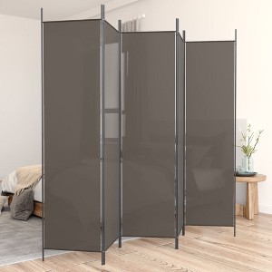 vidaXL 5-Panel Room Divider/Partition Screen - Anthracite Color, Breathable and Durable Fabric Material, Foldable, Ideal for Home or Office Use - 1 of 4