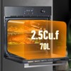 24" Stainless Steel Built-In Electric Oven, Convection Oven 3-Layer Insulated Glass Door ,Touch Control and  - 240V 3000W Power for Fast Cooking - 2 of 4