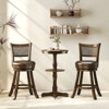 Tangkula Set of 2 Bar Stools 25" Swivel Bar Chairs w/ PE Rattan Backrest Counter Height - 3 of 4