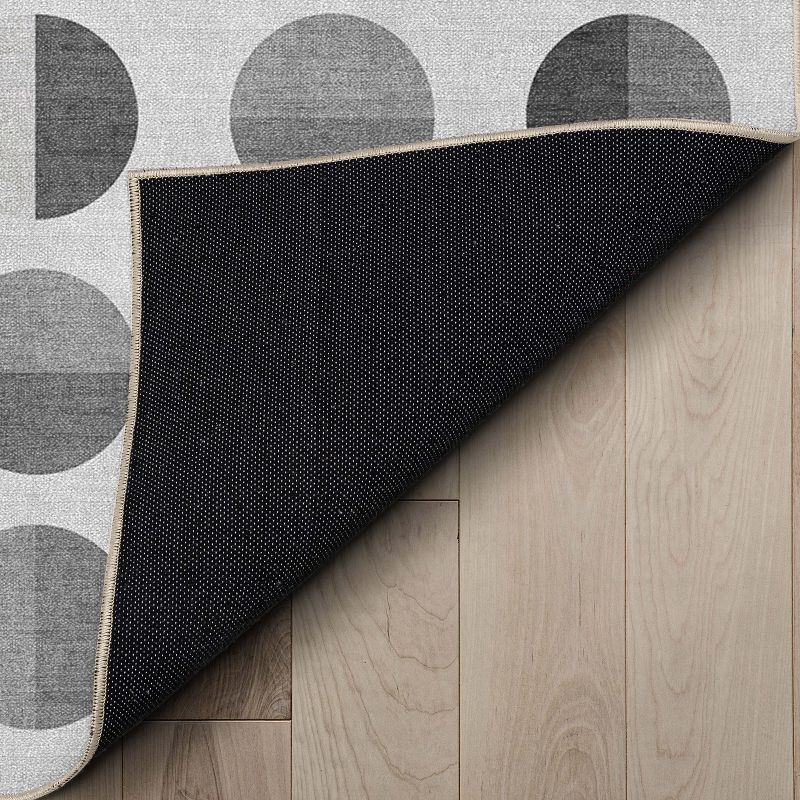 Well Woven Geometric Modern Washable Area Rug -Overlapping Circles Dark - For Living Room, Dining Room and Bedroom, 6 of 9