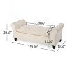 NicBex 50 Inch Storage Ottoman,Rectangle Entryway Bench with Rolled Arms for Bedroom and Living Room - image 3 of 4