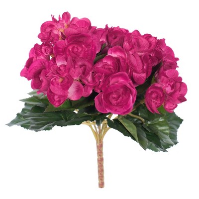 Artificial Begonia Bush (15.25") Hot Pink - Vickerman