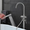Cobbe Floor Standing Bathtub Faucet Vertical Bathtub Faucet with Handheld Shower and Tub Spout Brushed Nickel - 4 of 4