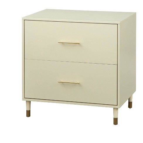 Two Drawer Filing Cabinet Antique White - Buylateral : Target