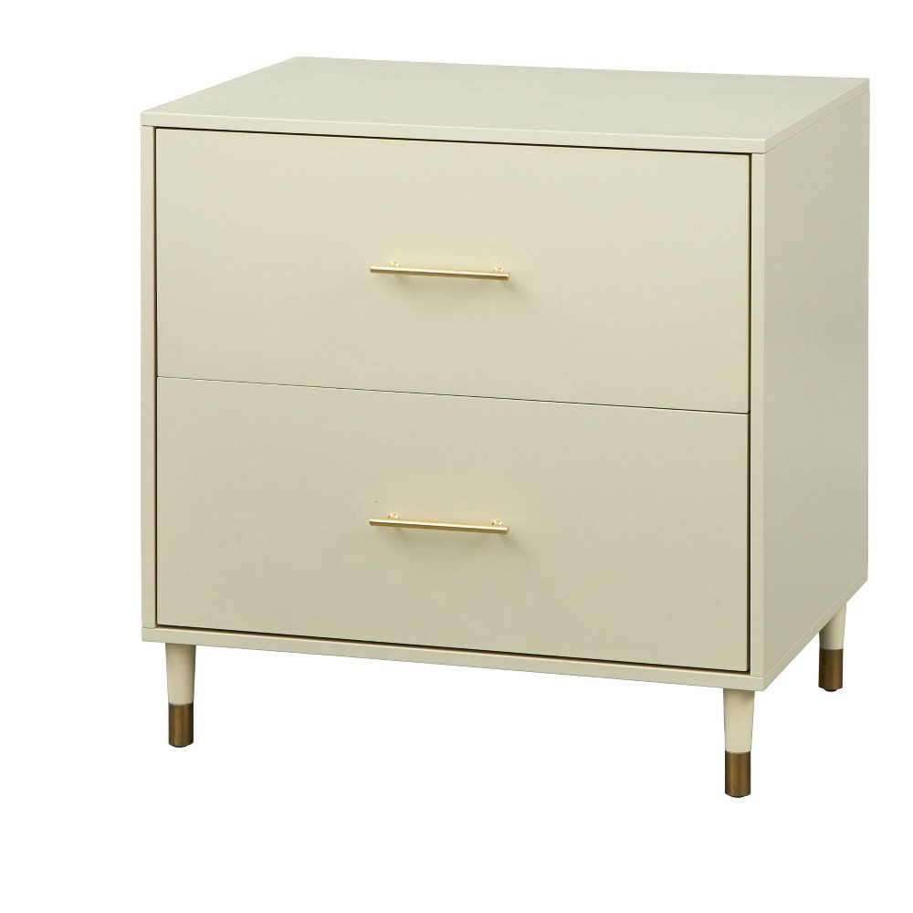 Photos - File Folder / Lever Arch File Margo 2 Drawer Lateral Filing Cabinet Antique White - Buylateral