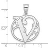Black Bow Jewelry Rhodium Plated Sterling Silver Fancy Script Initial A-Z Pendant, 20mm - 4 of 4