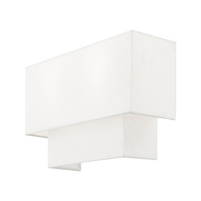 Swaney Brushed Nickel 2-Light Dimmable Fabric Shade Sconce