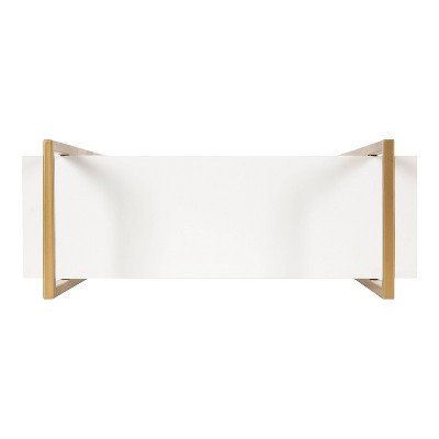 Elegant 32'' White and Gold Floating Wall Shelf with 3 Tiers