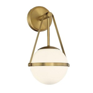 Savoy House Polson 1 - Light Wall Light in  Warm Brass - 1 of 3