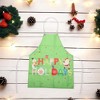 Unique Bargains Christmas Aprons Linen Red Green Beige White 21.65"x26.77" 1 Pcs - 2 of 4