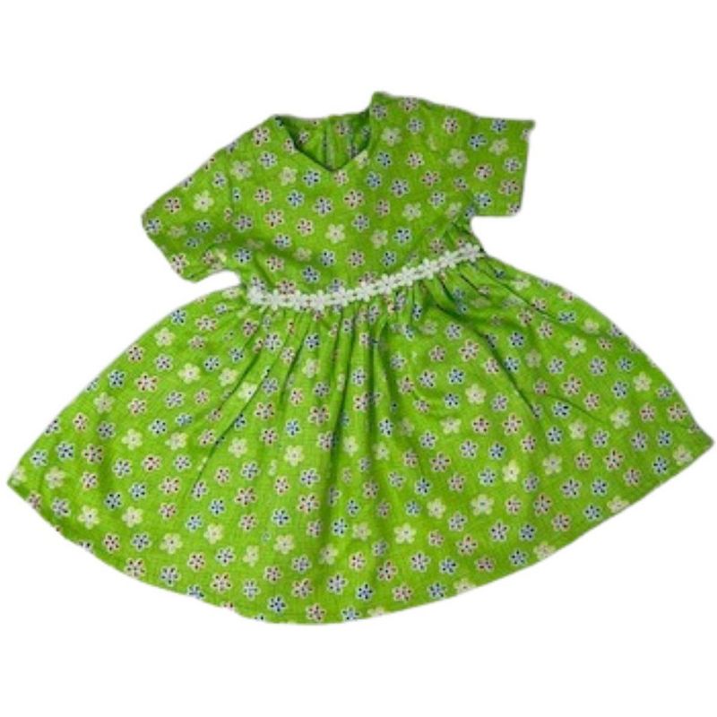 Doll Clothes Superstore Neon Green Flower Dress Fits 18 Inch Girl Dolls Like American Girl Our Generation My Life, 1 of 5