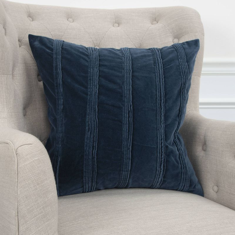 22&#34;x22&#34; Oversize Pintuck Striped Square Throw Pillow Navy - Rizzy Home, 6 of 7