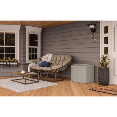 Compact Resin 22-Gallon Storage Seat in Light Taupe