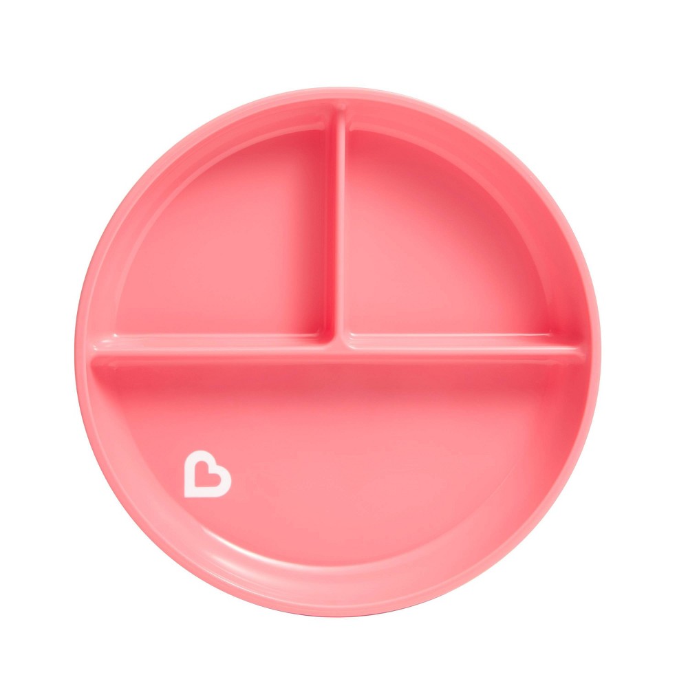 Photos - Plate Munchkin Stay Put Divided Suction Toddler  - Pink 