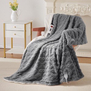 Heating Blanket, Thick Tufted Electric Blanket Throw with 6 Heating Levels and 20 Time Settings, Machine Washable - 1 of 4