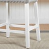Roundhill Furniture Morovo Set of 2 Velvet Counter Height Stools with Tufted Saddle Seats, White-Wash Finish, Gray - 4 of 4