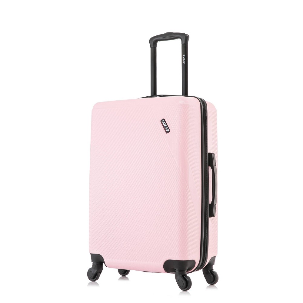 Photos - Luggage Dukap Discovery Lightweight Hardside Large Checked Spinner Suitcase - Pink 