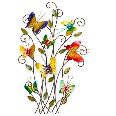 Wind & Weather 3-Dimensional Indoor/Outdoor Metal Butterflies Wall Art