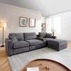 120.3"W L-Shaped Sectional Sofa, Comfy Cloud Couch with 360° Swivel Tray, USB Ports, Storage Armrest, Cup Holders & Ottoman - ModernLuxe - 2 of 4