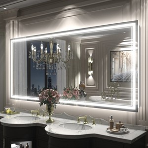 Apmir Super Bright 192 LEDs/m Front LED Lighted Anti-Fog Tempered Glass Bathroom/Vanity Mirror with ETL & 3-Year Warranty - 1 of 4