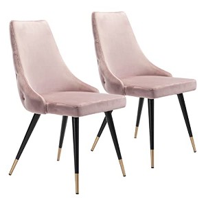 Zuo Piccolo Dining Chair (Set of 2) Pink - 1 of 4