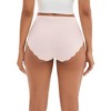 INSPIRE CHIC 2 Pcs Women's High-Waisted Full-Coverage Underwear Wave Trim No Trace Briefs - 2 of 4