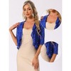 Allegra K Women's Evening Wedding Half Sleeve Ruffle Hem Elegant Lace Cardigan - 2 of 4