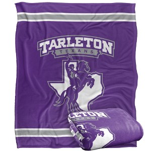 Tarleton State University Primary Logo Stripes Silky 50x60 Blanket, 1 Sided - 1 of 4
