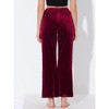 cheibear Women's Velvet Elastic Waist Lounge Ankle Wide Leg Pajama Pants - image 3 of 4