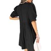Coolmee Women's Crewneck Puff Sleeve Babydoll Elegant Waist Swing Skater Mini Dresses - 3 of 4