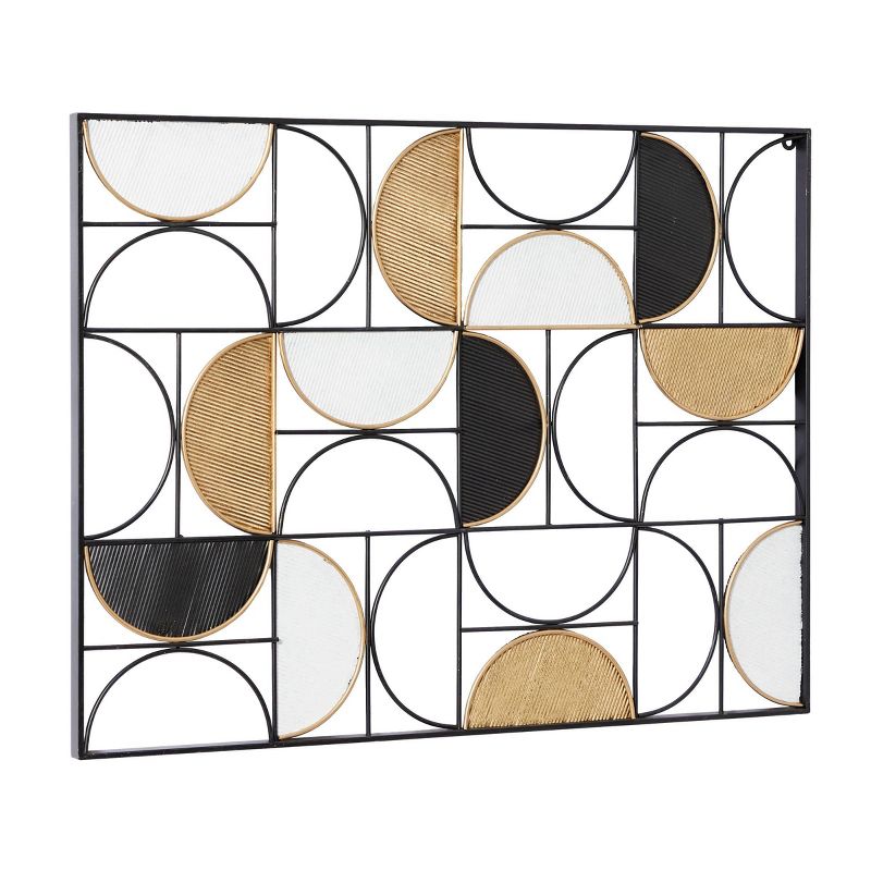 Metal Geometric Half Moon Wall Decor with Gold Detailing Black - Olivia &#38; May, 4 of 5