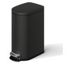 2.6 Gallon / 10 Liter Metal Bathroom Trash Can with Lid, Slim Waterproof Garbage Can for Bedroom, Small Step-on Trash Bin with Inner Bucket - 3 of 4