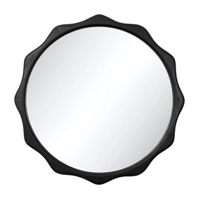 MH London Celeste 30" x 30" Solid Wood Wall Mounted Accent Mirror in Black