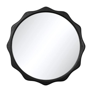 MH London Celeste 30" x 30" Solid Wood Wall Mounted Accent Mirror in Black - 1 of 4