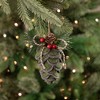 Northlight 6" Green Felt Pine Cone with Berries Christmas Ornament - 2 of 4