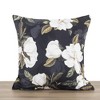 Ellis Curtain Magnolia Unique Floral Design Zipper Closure Pillow Shell 18" x 18" Black - 2 of 4