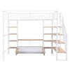 PAGED Twin over Twin Bunk Bed Castle Shaped Metal Bed Frame with Wardrobe and Storage Stairs for Bedroom - 4 of 4