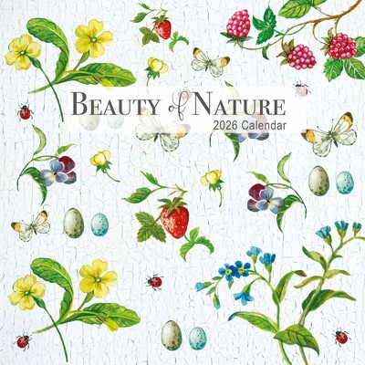 2026 Square Wall Calendar, Beauty of Nature, 16-Month Floral Theme with 180 Reminder Stickers (12x12 In)
