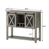 homfan Coffee Bar Sideboard Cabinet Storage with Wine Rack and Glass Holder, Console Table with Sliding Barn Doors, for Living Room, Dining Room - 3 of 4